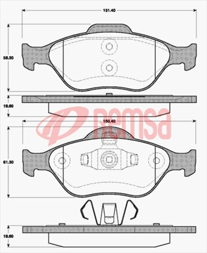 DB1724 E FRONT DISC BRAKE PADS - FORD FIESTA 04-06 076600