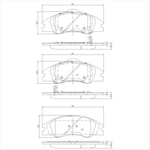FRONT BRAKE PADS KIA CERATO 2004-07 (646.0) DB1727F