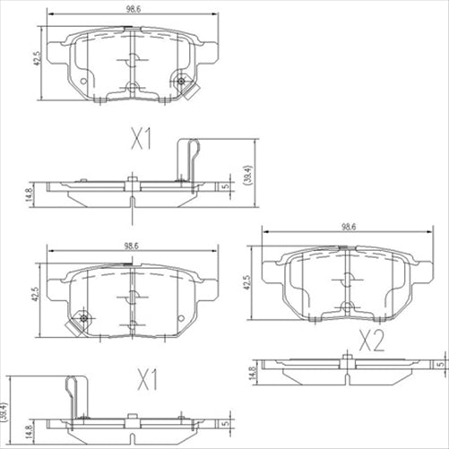 FARGO REAR BRAKE PADS TOYOTA YARIS NCP90 05- DB1786FP