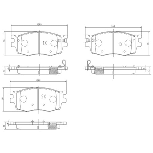FRONT BRAKE PADS HYUNDAI ACCENT 03- DB1787F