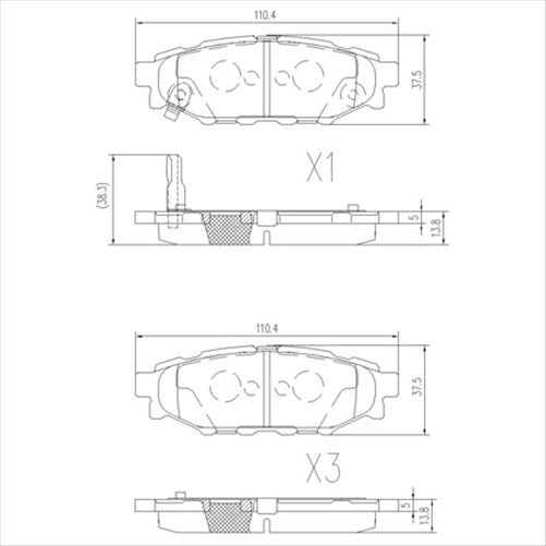 REAR BRAKE PADS SUBARU LEGACY BP (780.0) DB1803FP