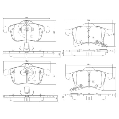FRONT BRAKE PADS GMC HOLDEN ASTRA H 05- (555.0) DB1808FP