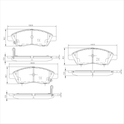 FRONT BRAKE PADS NISSAN CUBE TIIDALATIO 2006- DB1830F