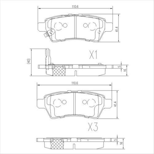 REAR BRAKE PADS NISSAN MURANO PATHFINDER NAVARA DB1919F