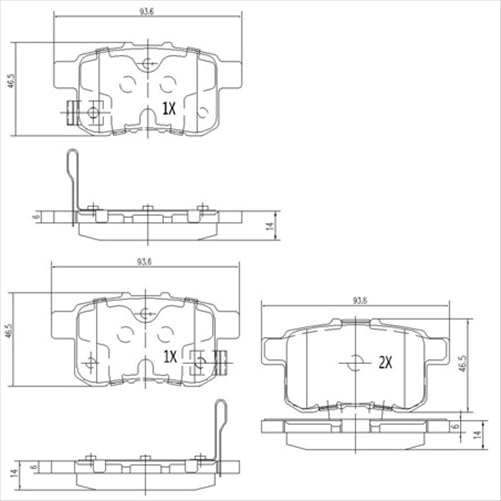 REAR BRAKE PADS HONDA ACCORD 2008- (885.0) DB1953F