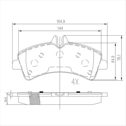 REAR BRAKE PADS MERCEDES SPRINTER 2006 (690.0) DB1975CP