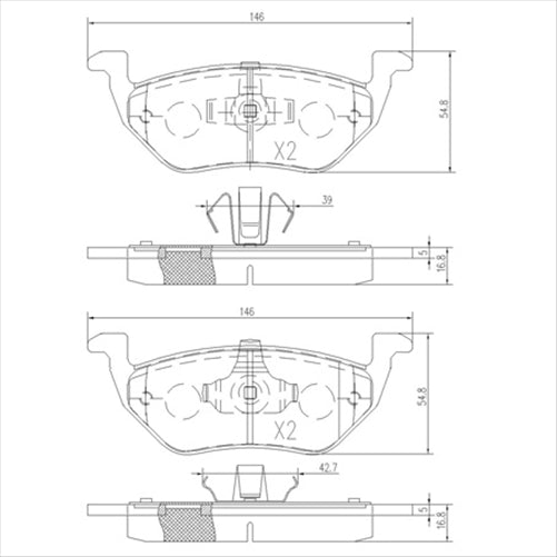 REAR BRAKE PADS MAZDA TRIBUTE / FORD ESCAPE 2007- DB1996F