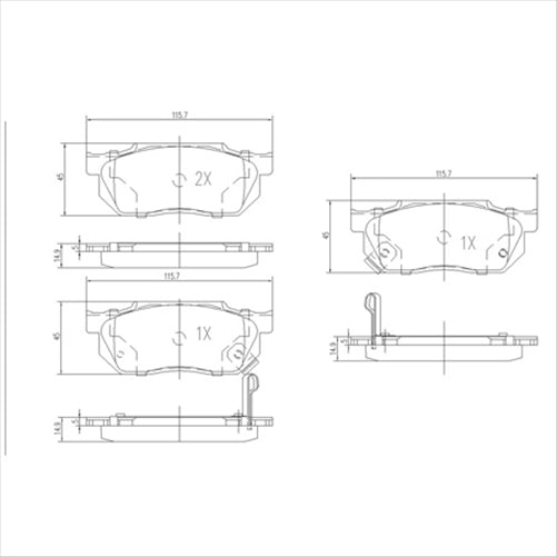 FRONT BRAKE PADS SET HONDA (256.0) DB300F