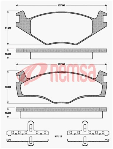 DB399 E FRONT DISC BRAKE PADS - AUDI / VW GOLF Gti 87-89 017100