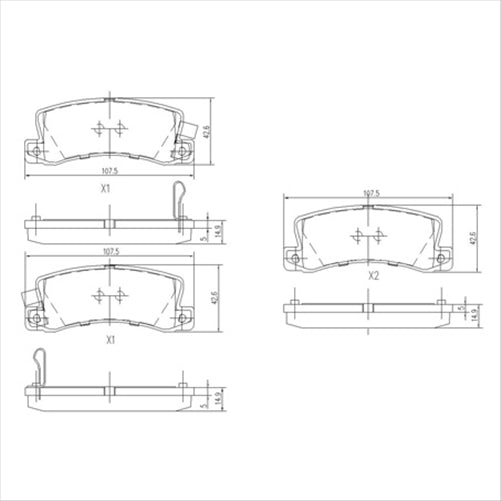 REAR BRAKE PADS SET TOYOTA HOLDEN DB422F