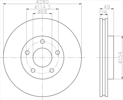 FRONT BRAKE ROTOR NISSAN X TRAIL 2001- PSR573