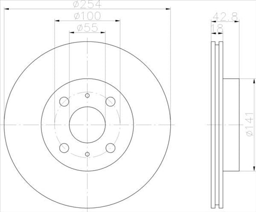 FRONT BRAKE ROTOR TOYOTA CYNOS PASEO 1991- 254 mm PSR695