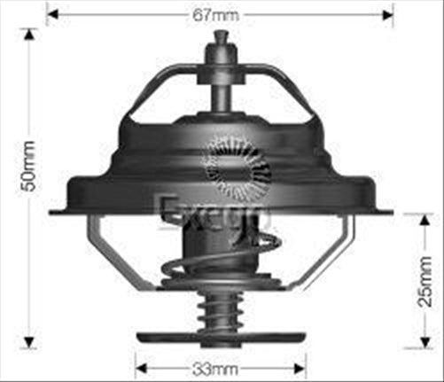 DAYCO THERMOSTAT 67MM 77 DEGREES C - 170 DEGREES F DT74E