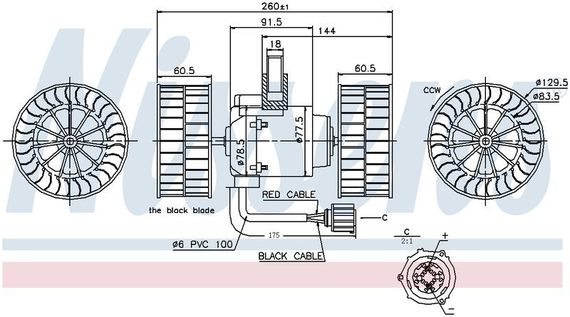 Nissens AC BLOWER MOTOR SCANIA 4 SERIES 24V EM1184N