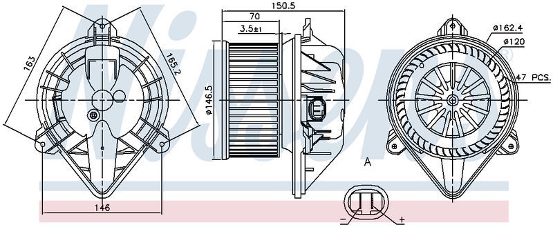 Nissens AC BLOWER MOTOR RENAULT MASTER II 98-03 TRAFIC EM7057N