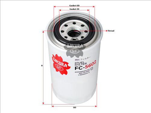 Sakura FUEL FILTER FITS P557440 600-311-8290 FC-5602