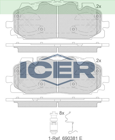 ICER FRONT DISC PADS AUDI Q7 SQ7 RS5 - 182254