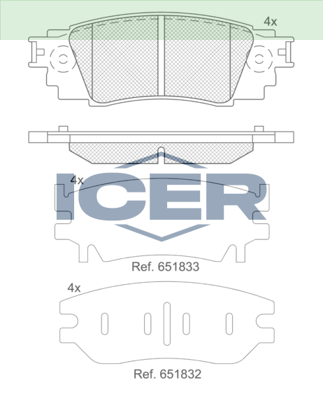 ICER DISC PADS REAR LEXUS RX350 RX450 16> - 182262