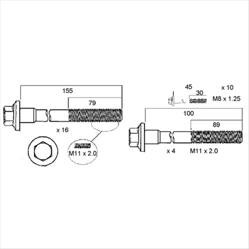 ACL HEAD BOLT SET HOLDEN 5.7 V8 HBS079