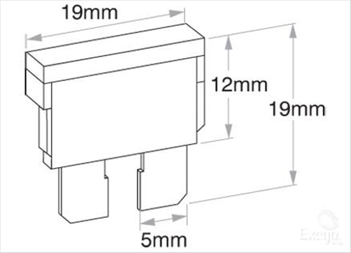 Standard Blade Fuse 5A Tan 100 Pce ACX1601