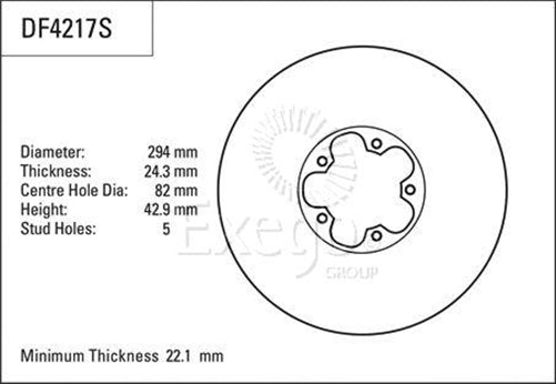 TRW Disc Brake Rotor 294mm x 22.1 Min
