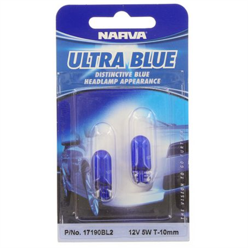 Wedge W2.1X9.5D Premium Ultra Blue Globe 12V 5W - 2 Pce 17190BL2