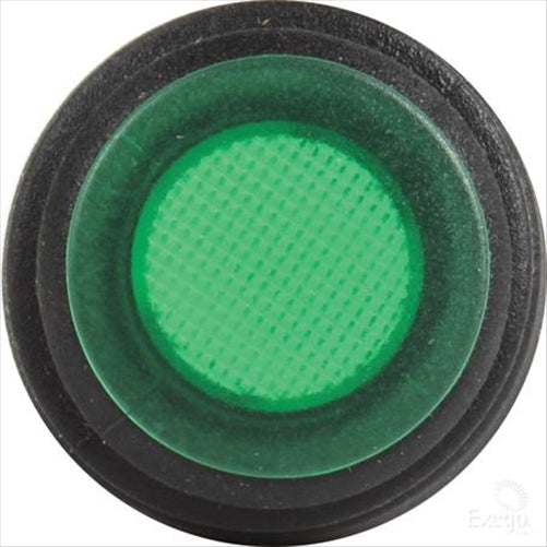 Rocker Switch Off/On SPST Green LED (Contacts Rated 20A @ 12V) 62038BL