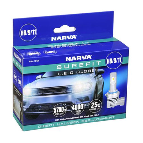 Narva H8/9/11 SUREFIT LED GLOBES (2)