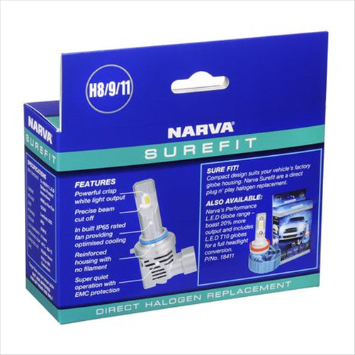 Narva H8/9/11 SUREFIT LED GLOBES (2)