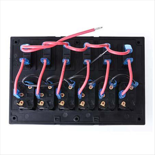 4x4 Rocker 6 Switch Panel On - Off - SPST 12 or 24V DT-11031