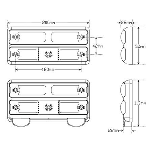 LED AUTO LAMPS LED 207 SER COMBO LAMP 12 V 2 PKT