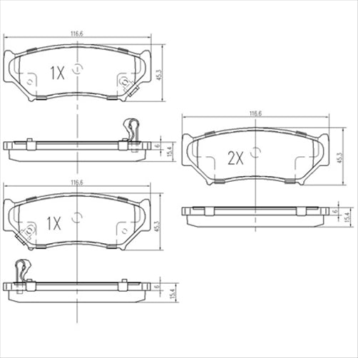 FRONT DISC BRAKE PADS - SUZUKI VITARA 95-98 DB1266XP