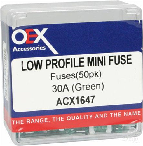 OEX Micro Blade Fuse 30A Green 50 Pce