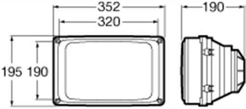 Semi Sealed Beam Rectangle 170 x 270mm Globe Style H4 1027