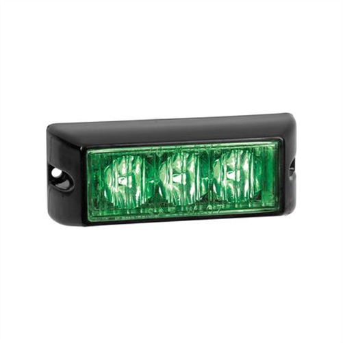 12/24V LED Emergency Strobe Lamp Green Permanent Mount 93GM