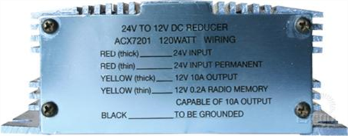 Voltage Reducer 24V To 12V - Switch Mode Single Circuit - 10A ACX7201