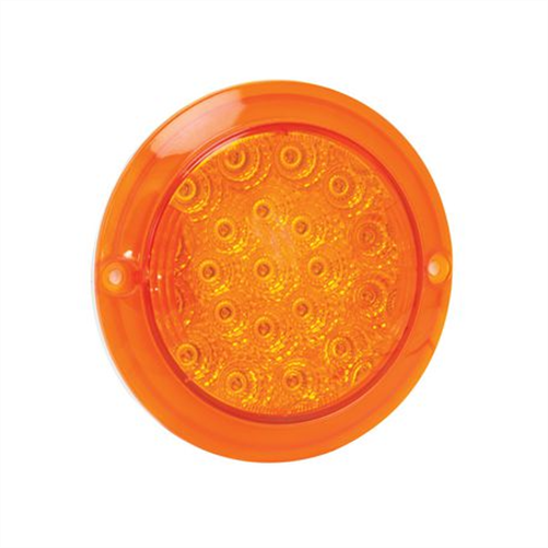 Multi Volt Round Indicator Lamp With Amber Lens Recessed Mount 102AM