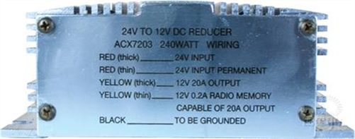 Voltage Reducer 24V To 12V - Switch Mode Single Circuit - 20A (With Me ACX7203