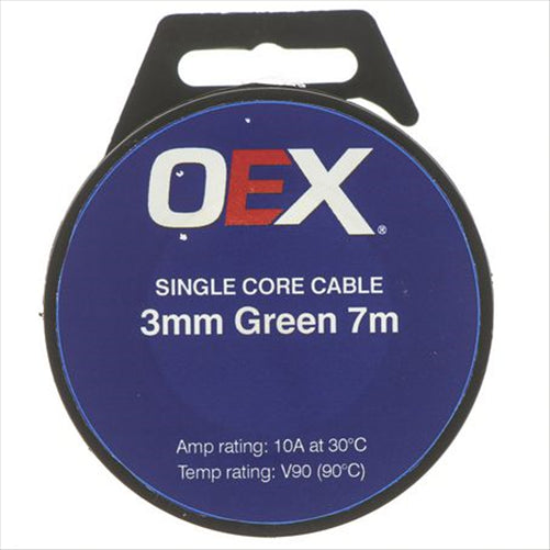3mm Single Core Automotive Cable Green 7M Roll ACX0701-7M