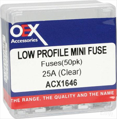 OEX Micro Blade Fuse 25A White 50 Pce