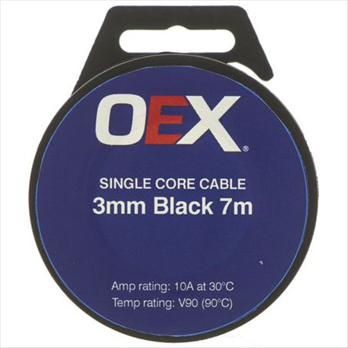 3mm Single Core Auto Cable Black 7M Roll ACX0700-7M