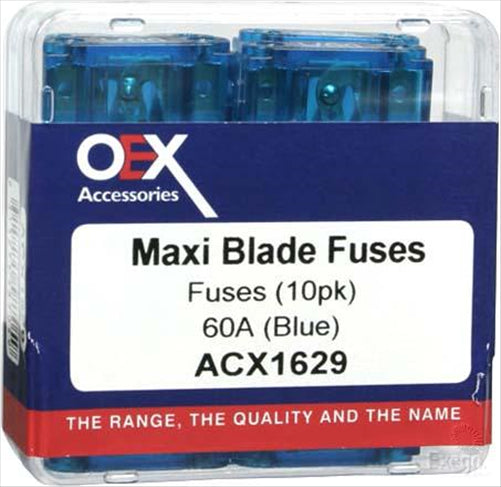 OEX Blade Fuse Maxi 60A Blue 10Pce