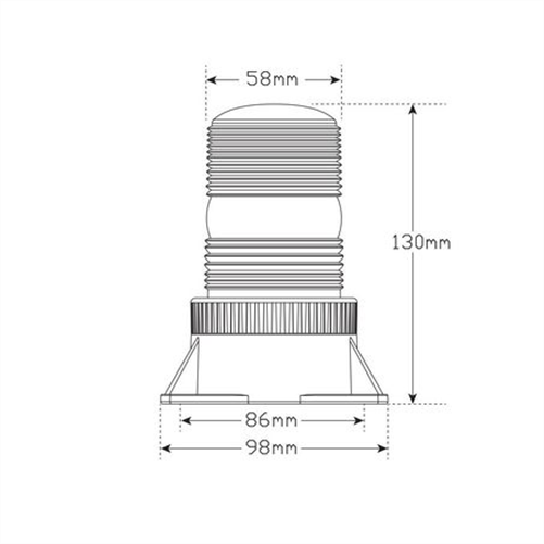 LED AUTO LAMPS 10/110V LED Strobe Beacon Amber Permanent Mount