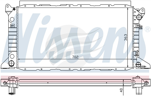 Nissens RADIATOR FORD TRANSIT 2.0P WITH AC 95- M/T OE # 94VB8005BC JR0038J