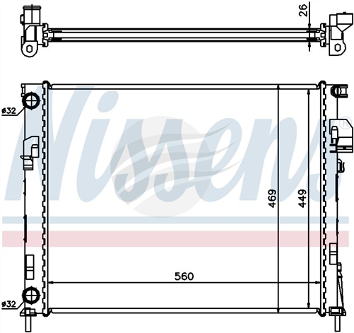 Nissens RADIATOR RENAULT TRAFIC 1.9L 04-07 M/T JR0382N