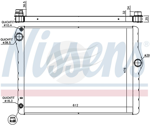 Nissens RADIATOR BMW 5 SERIES F10 F11 F18 2010 > JR4599J
