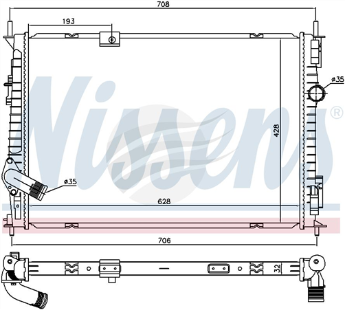 Nissens RADIATOR NISSAN DUALIS QASHQAI A/T M/T 2010>2014 21400JD90A JR6839N