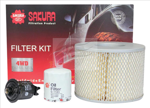 Sakura FILTER KIT OIL AIR FUEL TOYOTA HILUX VZN167R 5VZ-FE 3.4L K-11180