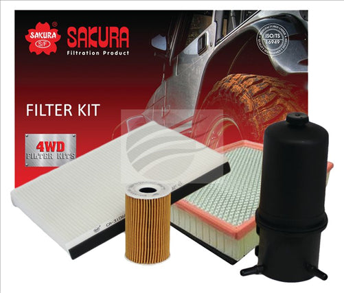 Sakura FILTER KIT OIL AIR FUEL CABIN VW AMAROK 2.0L TDI 2H 02/2011- K-31010