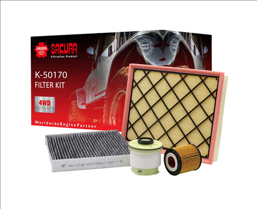 Sakura FILTER KIT OIL AIR FUEL CABIN FORD RANGER PX EVEREST UA K-50170